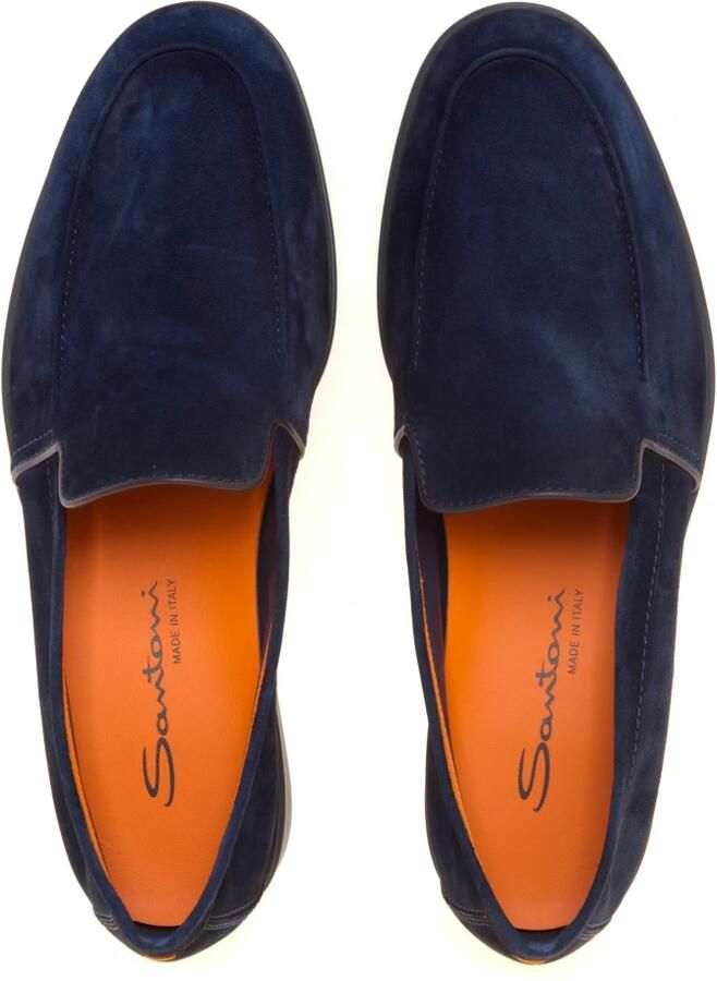Santoni Blauwe Suède Loafers - Foto 3