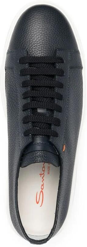 Santoni Italiaanse leren sneakers Blauw Heren - Foto 3