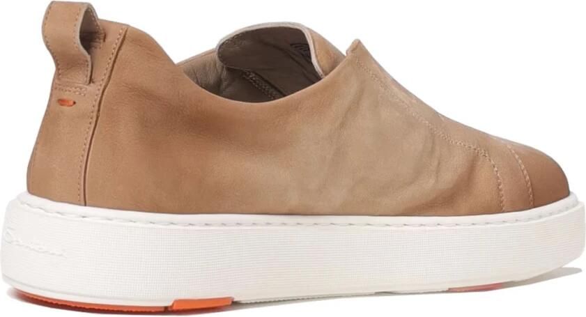 Santoni Beige Slip-On Leren Sneakers Beige Heren - Foto 6