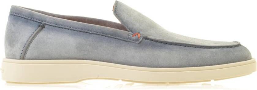 Santoni Klassieke Suede Loafer Blue Heren