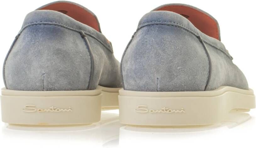 Santoni Klassieke Suede Loafer Blue Heren