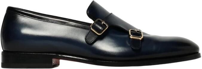 Santoni Leren Double Monk Schoenen