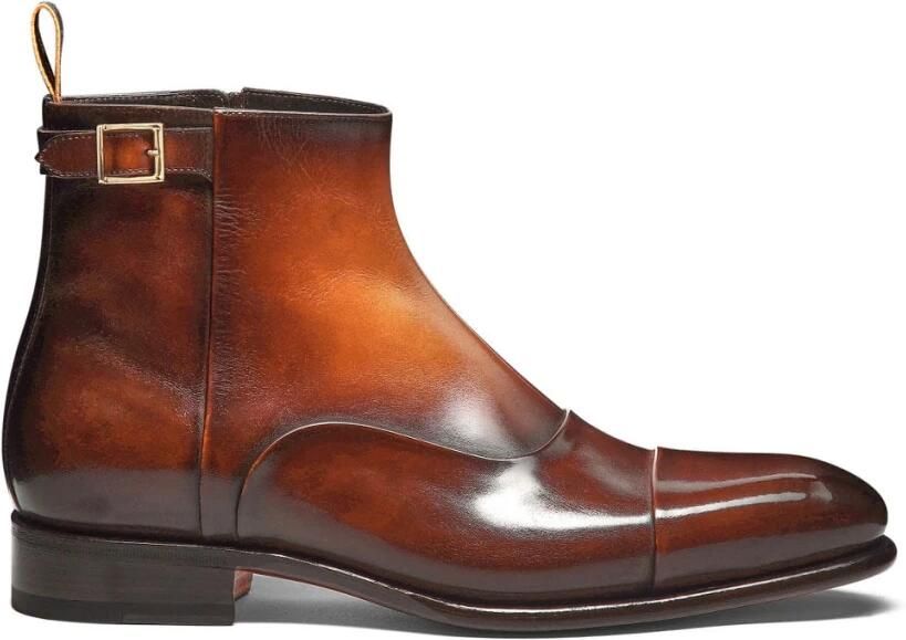 Santoni Leren Enkelboot