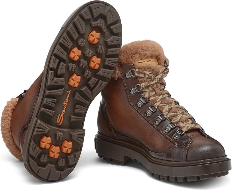 Santoni Leren Enkellaars - Foto 4