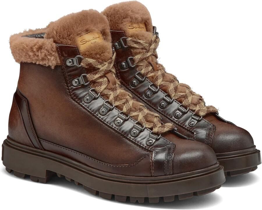 Santoni Leren Enkellaars - Foto 3