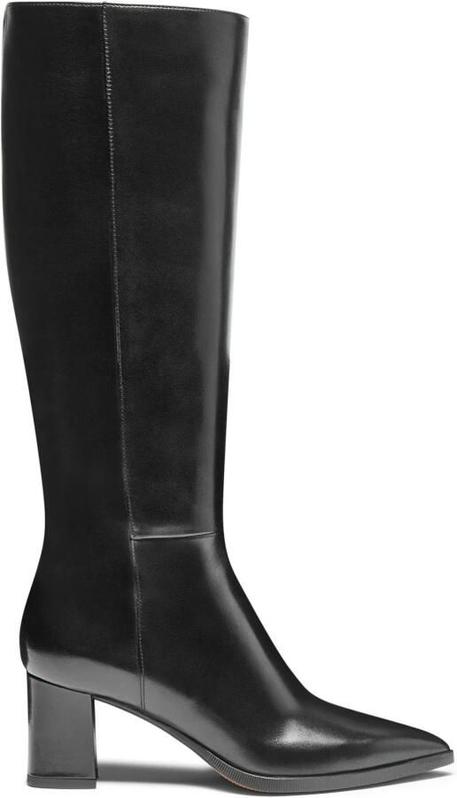 Santoni Leren enkellaars met hak