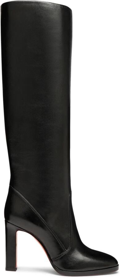 Santoni Leren Laars met Hoge Hak