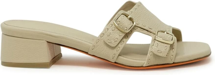 Santoni Leren Muiltjes met Open Achterkant