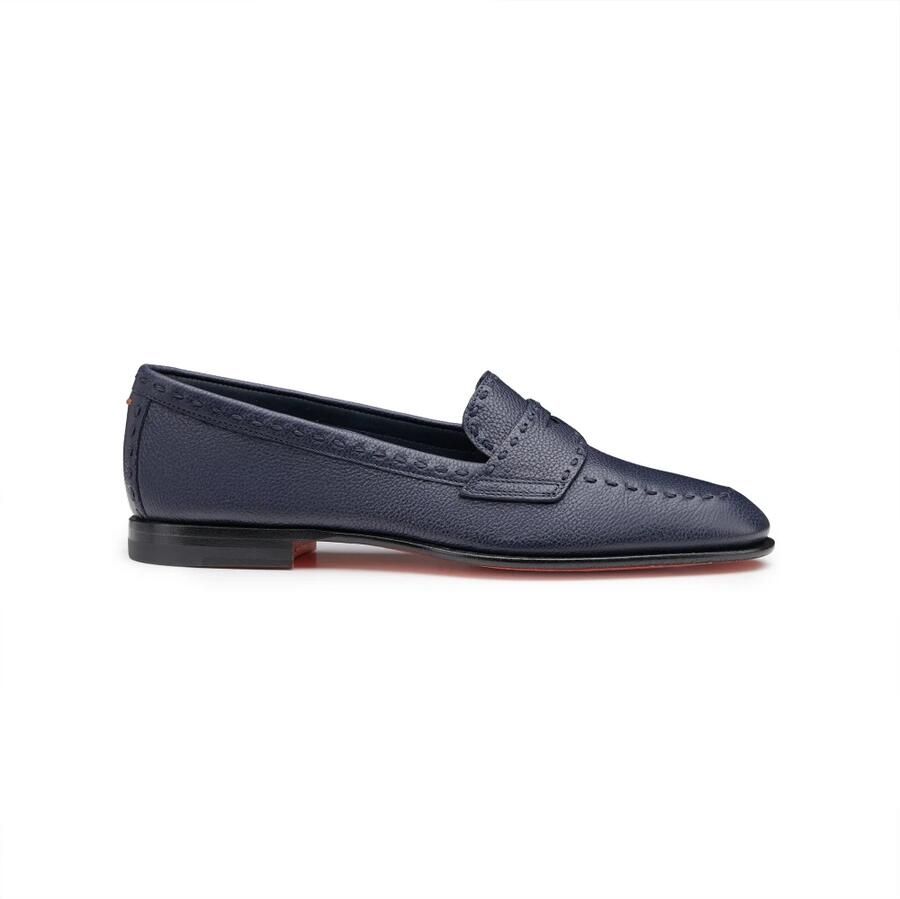 Santoni Leren Penny Loafer