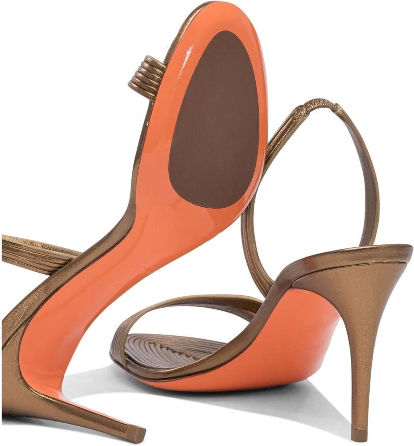 Santoni Leren sandaal met halfhoge hak - Foto 2