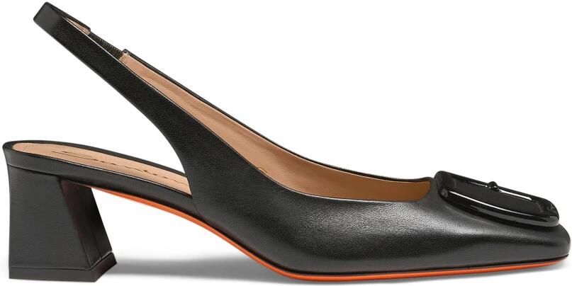 Santoni Leren Slingback met Halfhoge Hak