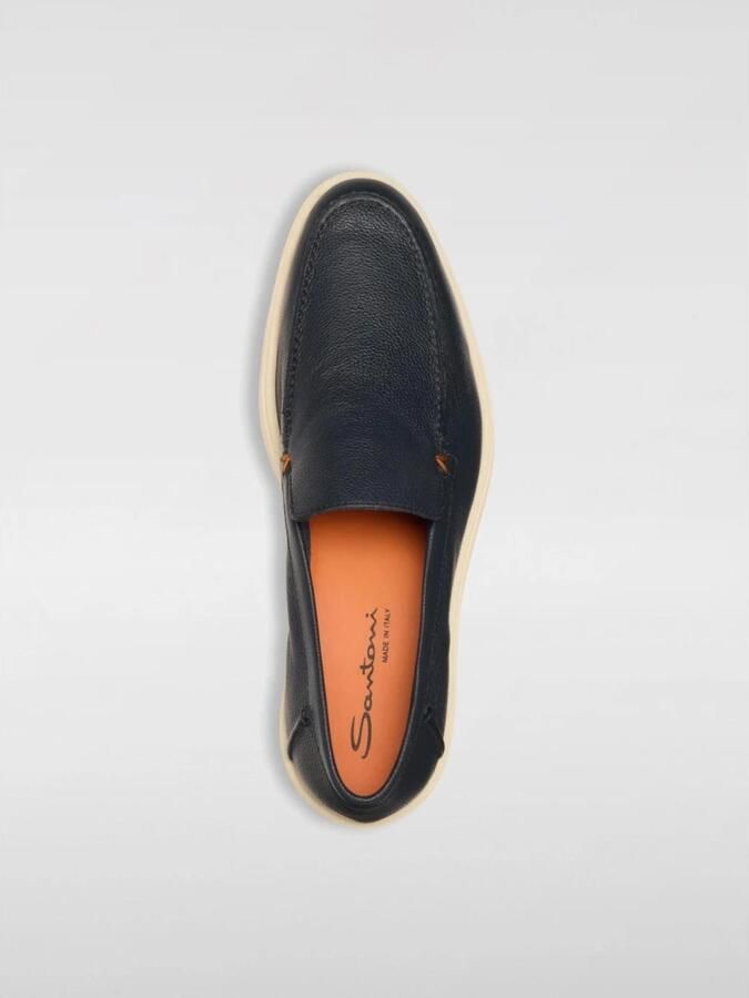 Santoni Leren Slipon Loafers