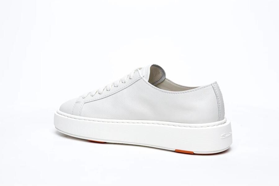 Santoni Witte Leren Sneakers met Voorsluiting White Dames - Foto 3