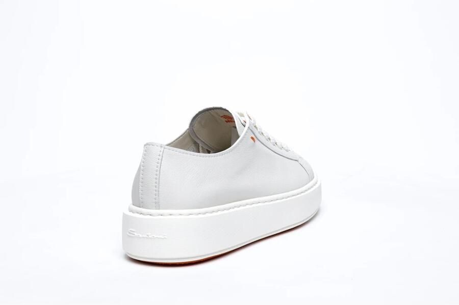 Santoni Witte Leren Sneakers met Voorsluiting White Dames - Foto 4