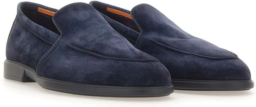 Santoni Blauwe Suède Loafers - Foto 9