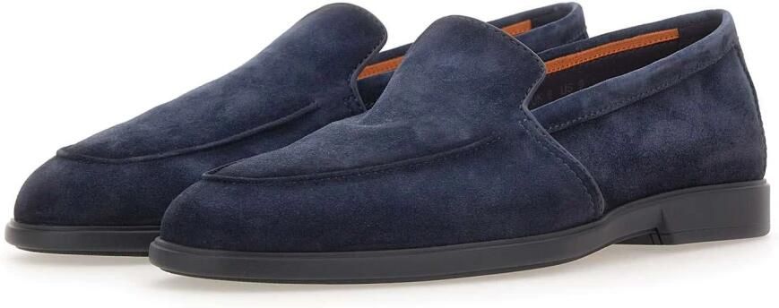 Santoni Blauwe Suède Loafers - Foto 12