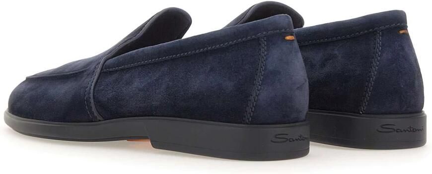 Santoni Blauwe Suède Loafers - Foto 10