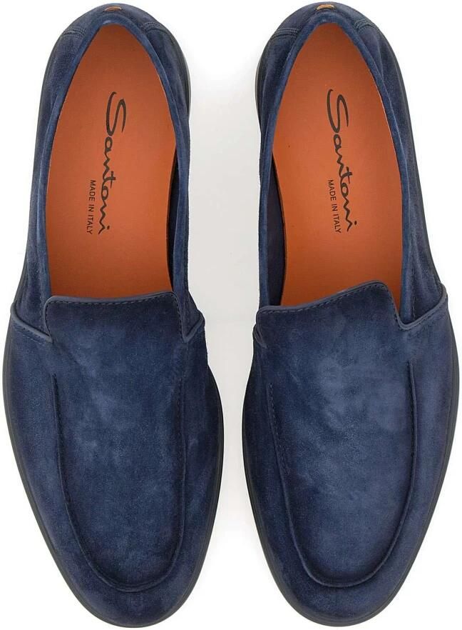 Santoni Blauwe Suède Loafers - Foto 4