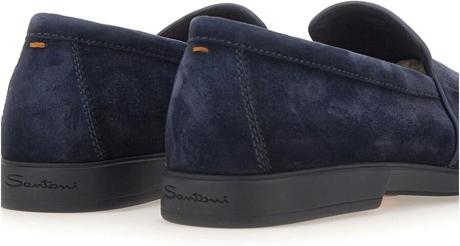 Santoni Blauwe Suède Loafers - Foto 7
