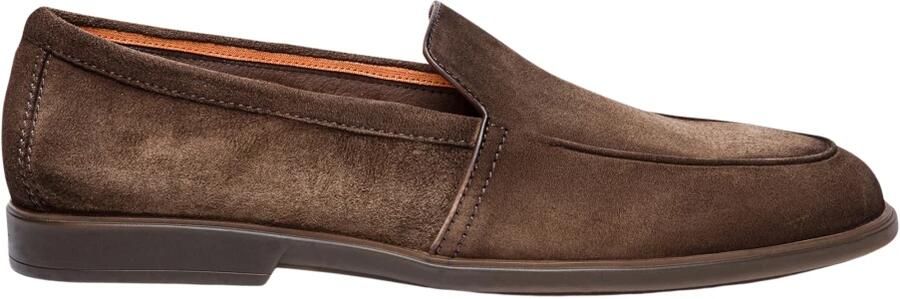 Santoni Bruine Suède Loafers Platte Schoenen