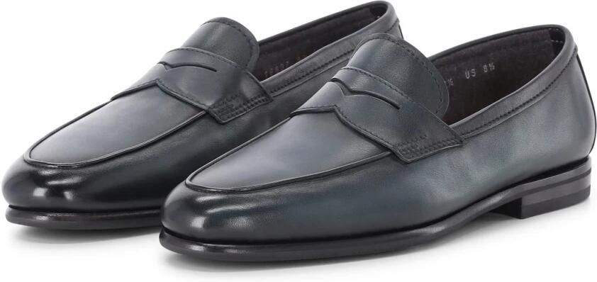 Santoni Met de hand vervaardigde leren instapper met moderne twist
