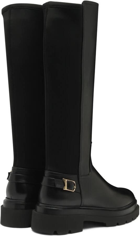 SANTONI Hoge Laarzen Dames Led Stretch Laars Maat: 40 Materiaal: Leer Kleur: Zwart