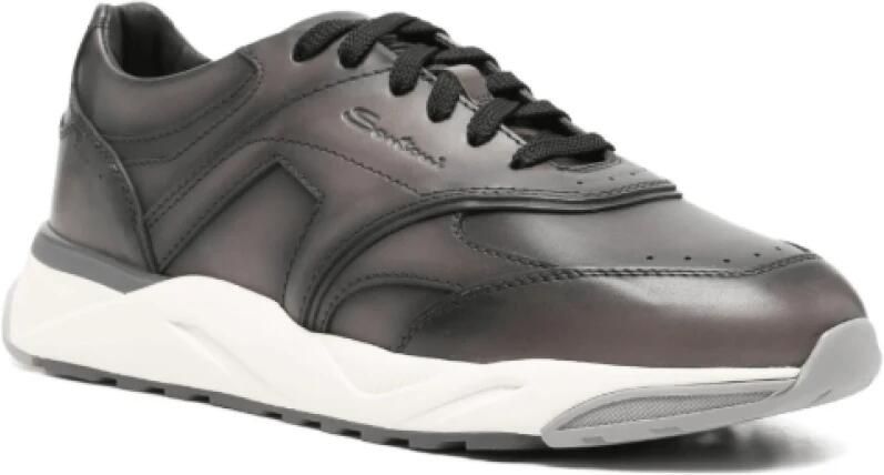 Santoni Panelled Leather Sneakers - Foto 2