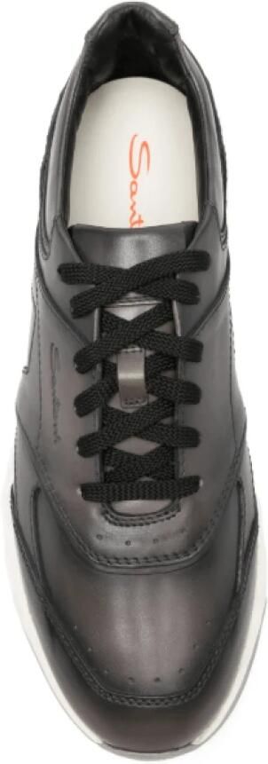 Santoni Panelled Leather Sneakers - Foto 4
