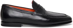 Santoni Klassieke leren loafers met zichtbare stiksels