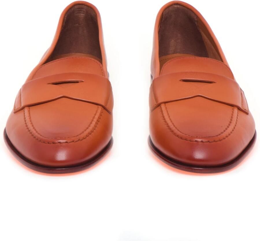 Santoni Leren pennyloafer voor dames Brown - Foto 2