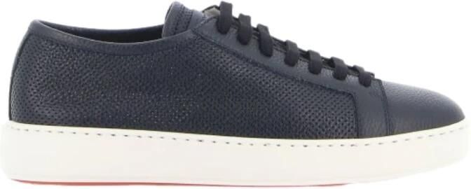 Santoni Perforated Leather Sneaker