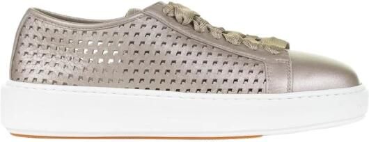 Santoni Perforated Leather Sneakers