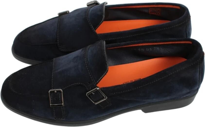SANTONI Loafers Heren Pura Maat: 41 Materiaal: Suède Kleur: Blauw - Foto 2