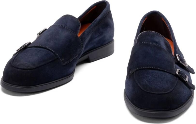 SANTONI Loafers Heren Pura Maat: 45 5 Materiaal: Suède Kleur: Blauw - Foto 2