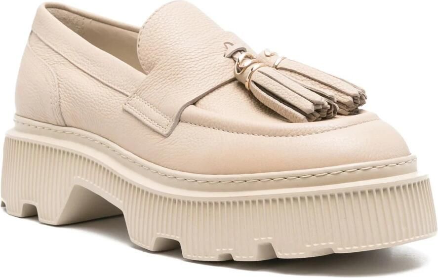 Santoni Roze Leren Loafers