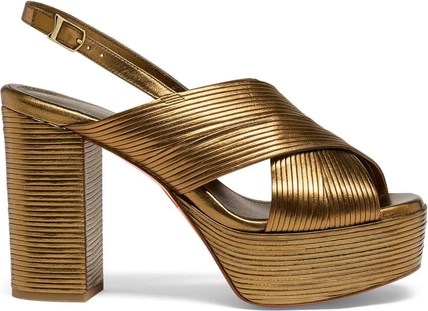 Santoni Sandaal met hoge hak van leer