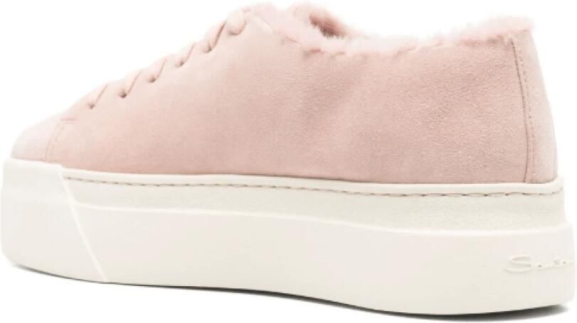 Santoni Shearling Lined Flatform Sneakers