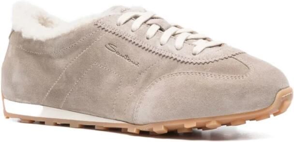 Santoni Shearling Veterschoenen Bruin