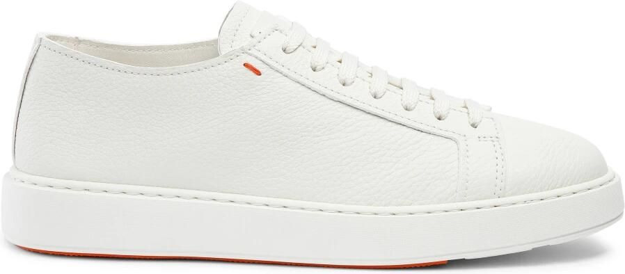 Santoni Leren Sneakers met Korrelstructuur oor Heren White