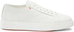 Santoni Leren Sneakers met Korrelstructuur oor Heren White