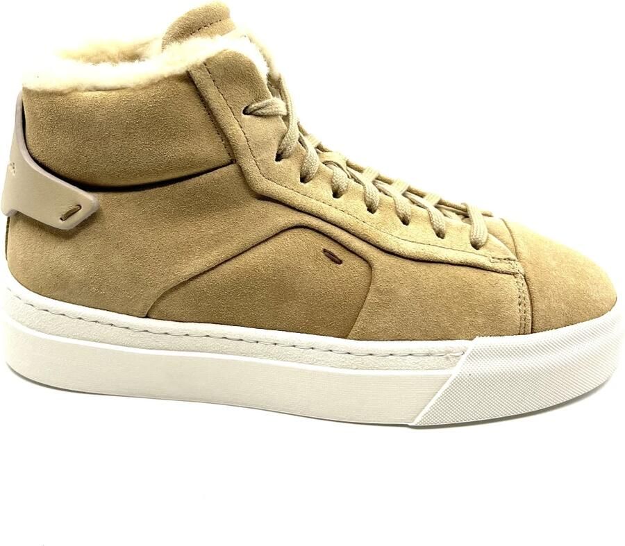 Santoni Slip-on Suède Sneaker met Bont