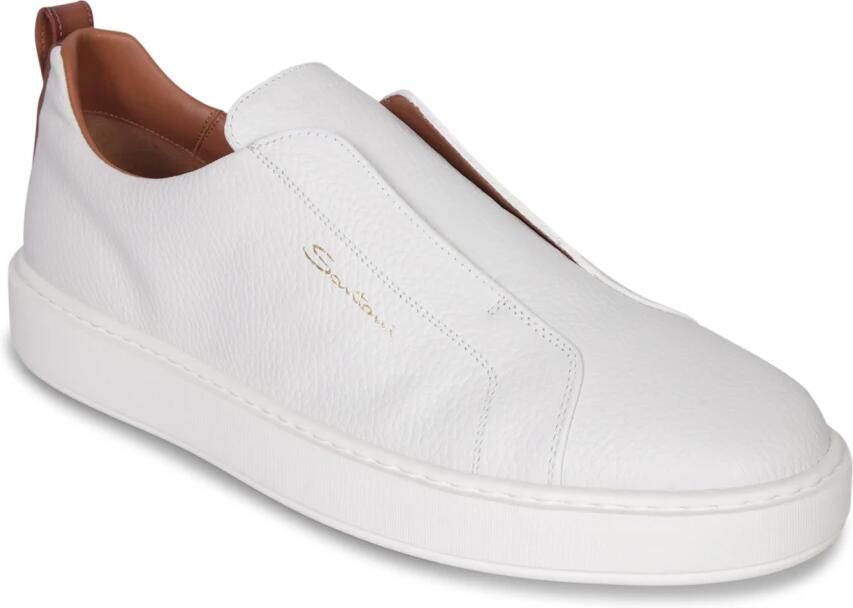 Santoni Victory Tumbled Leather Slip-On Sneakers - Foto 5