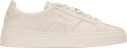 Santoni Witte Sneakers met Dubbele Gesp en Vetersluiting White Dames
