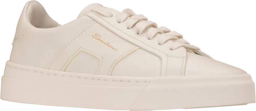 Santoni Witte Sneakers met Dubbele Gesp en Vetersluiting White Dames - Foto 3