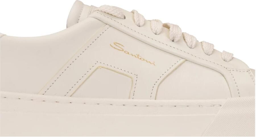Santoni Witte Sneakers met Dubbele Gesp en Vetersluiting White Dames - Foto 2