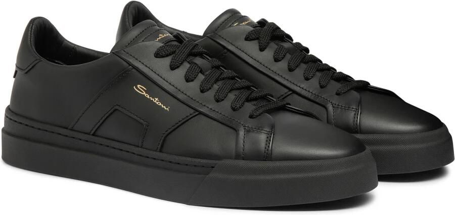 SANTONI Lage Sneakers Heren 21779 Maat: 11 Materiaal: Leer Kleur: Zwart