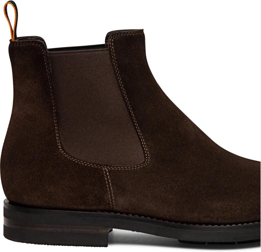 Santoni Verhoog je schoenenspel met suède Chelsea-laarzen Bruin Heren