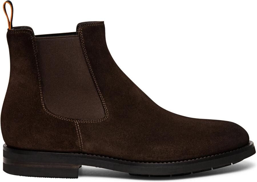 Santoni Verhoog je schoenenspel met suède Chelsea-laarzen Bruin Heren
