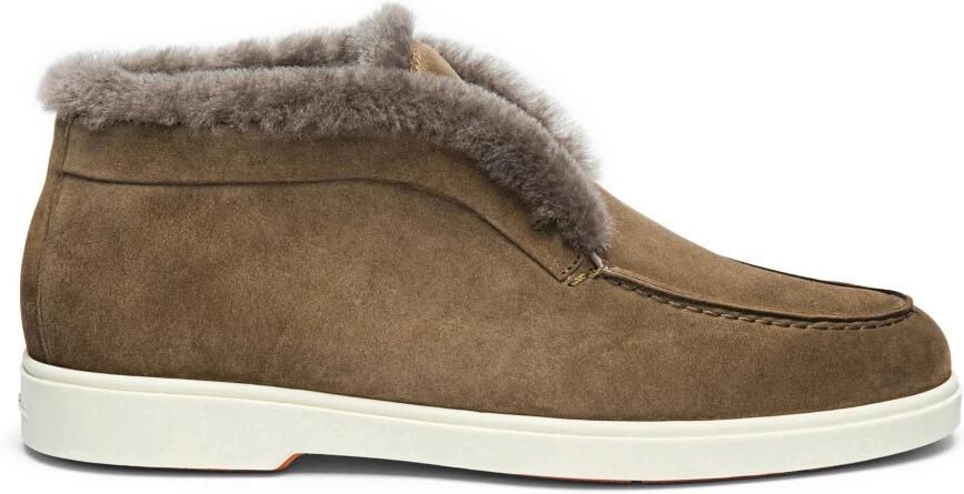 Santoni Suede And Fur Desert Boot