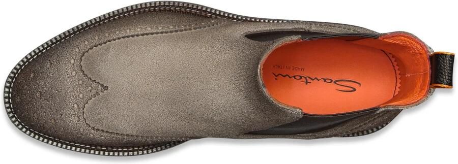 Santoni Suede Chelsea Brogue Boot - Foto 5
